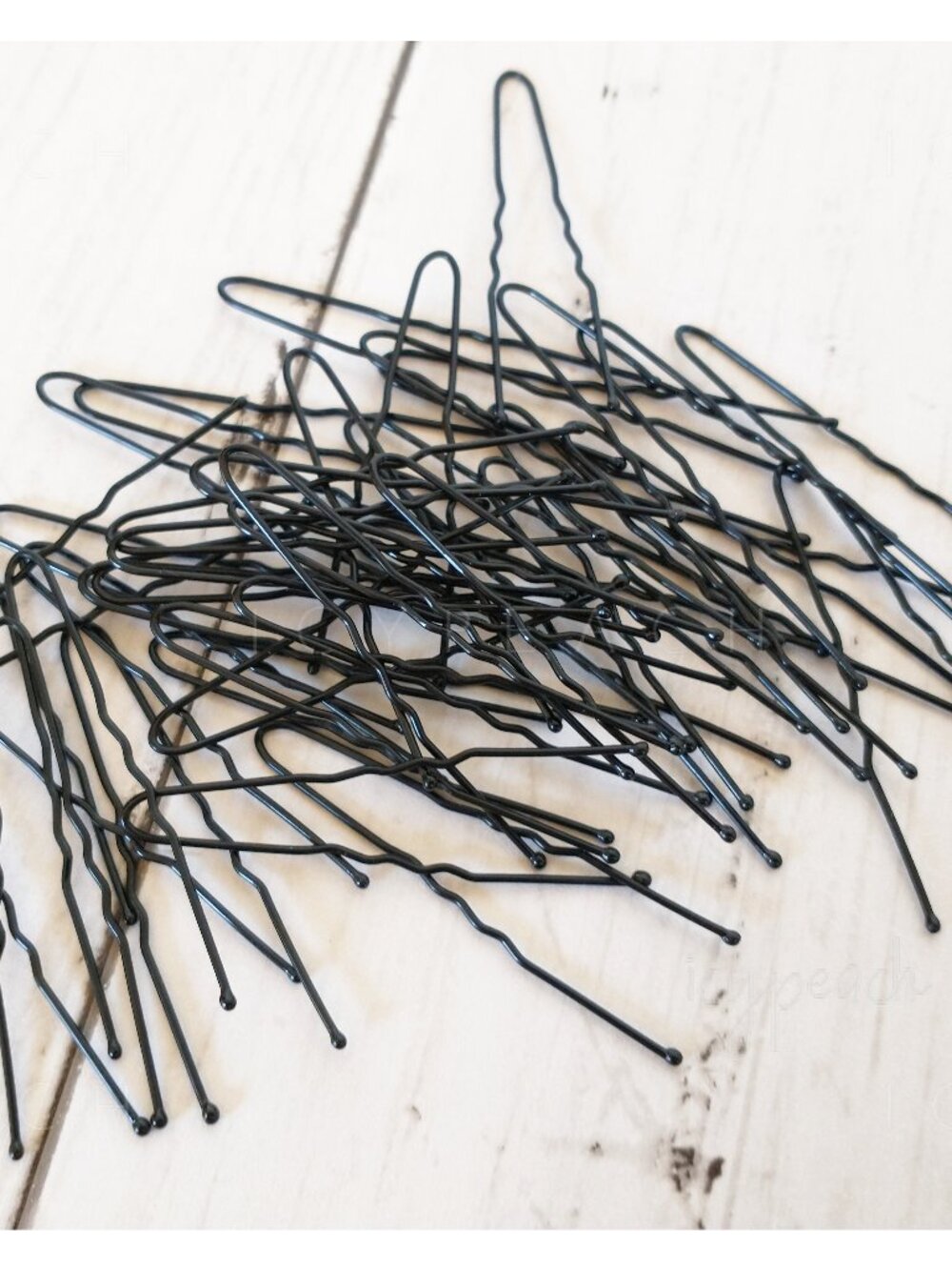 Crimped Hair Pins Black Ball Tip Women’s Hair Accessory U-Shaped Bobby Pins
